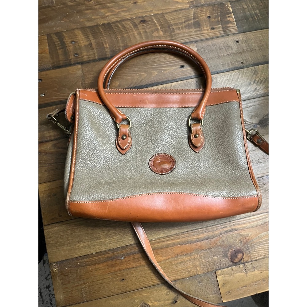 DOONEY & BOURKE Satchel Bag Vintage AWL Women M Taupe Tan Crossbody Handbag